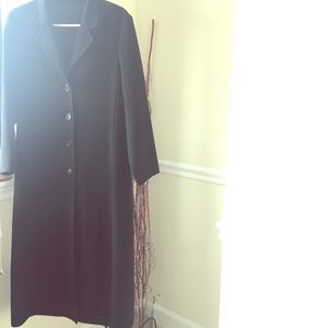 light boiled wool duster, long coat black